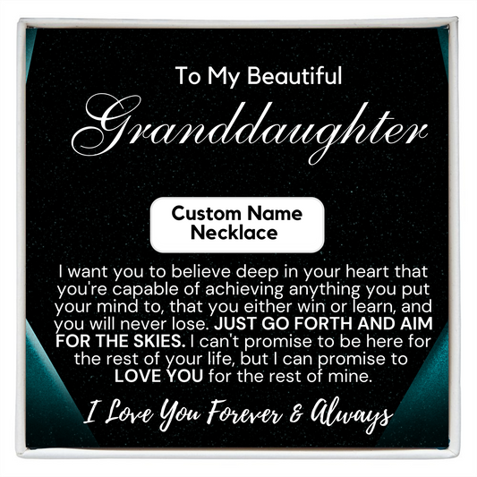 To My Granddaughter Believe - Custom Name Necklace CNG002 - standard box