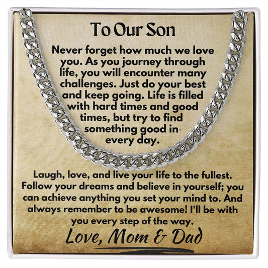 Son - Live Your Life to The Fullest Necklace - Silver _ Standard Box