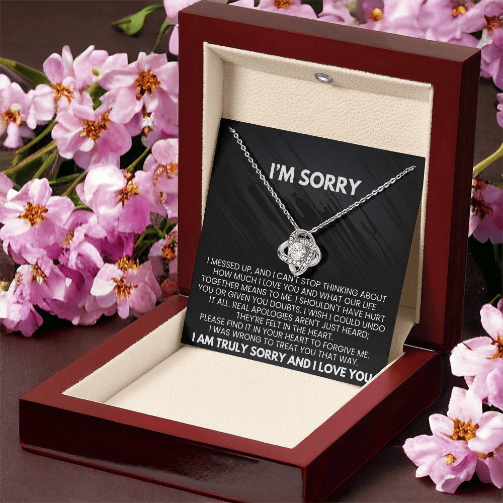 I'm Sorry Love Knot  Necklace