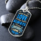 To My Man  - I Love You Yesterday, Today & Always - Military Ball Chain