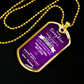 Daughter - Feel My Love - Dog Tag - Gold - Military Ball Chain
