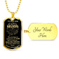 To Our Son - Always Believe in the Impossible - Dog Tag - Military Ball Chain - Gold Engraving option