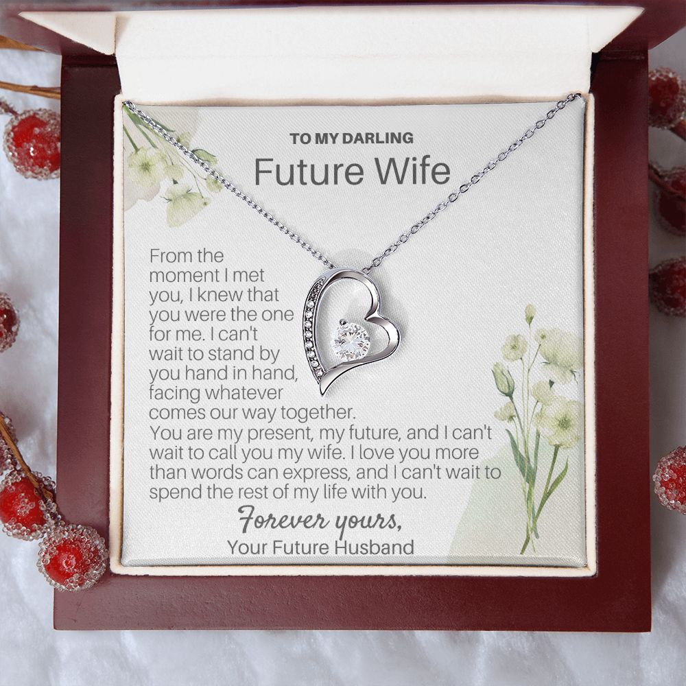 I Can't Wait To Call You My Wife - Forever Love Necklace - Mahogany Box (w/LED0