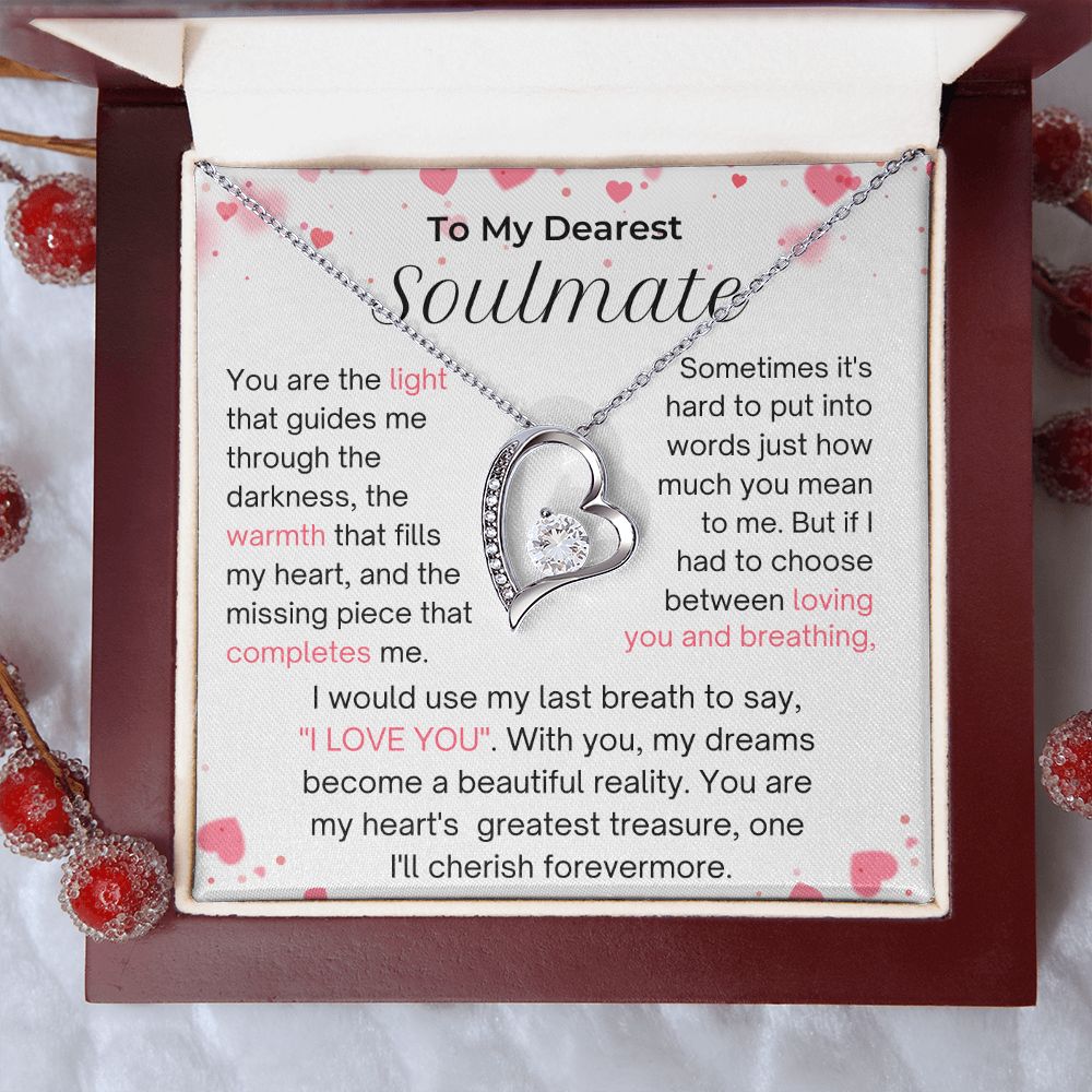 Soulmate - Last Breath To Say I LOVE YOU - Forever Love Necklace Silver - Lux Box (w/LED)