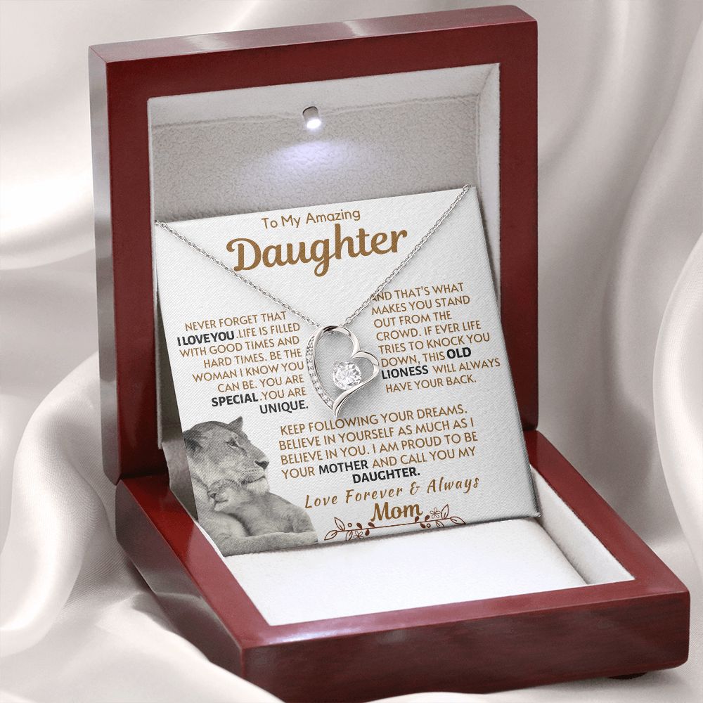 Daughter - Following Your Dreams FL  Necklace - Silver Luxury Box (w/Led)