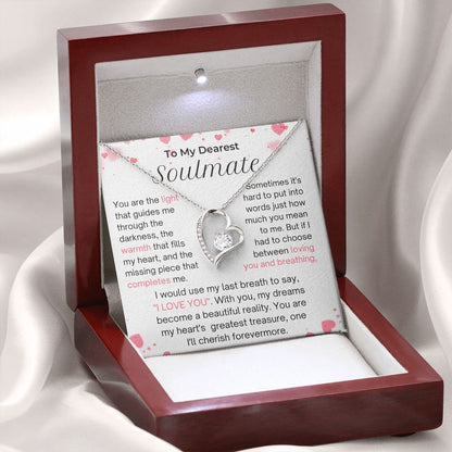 Soulmate - Last Breath To Say I LOVE YOU - Forever Love Necklace Silver - Lux Box (w/LED)