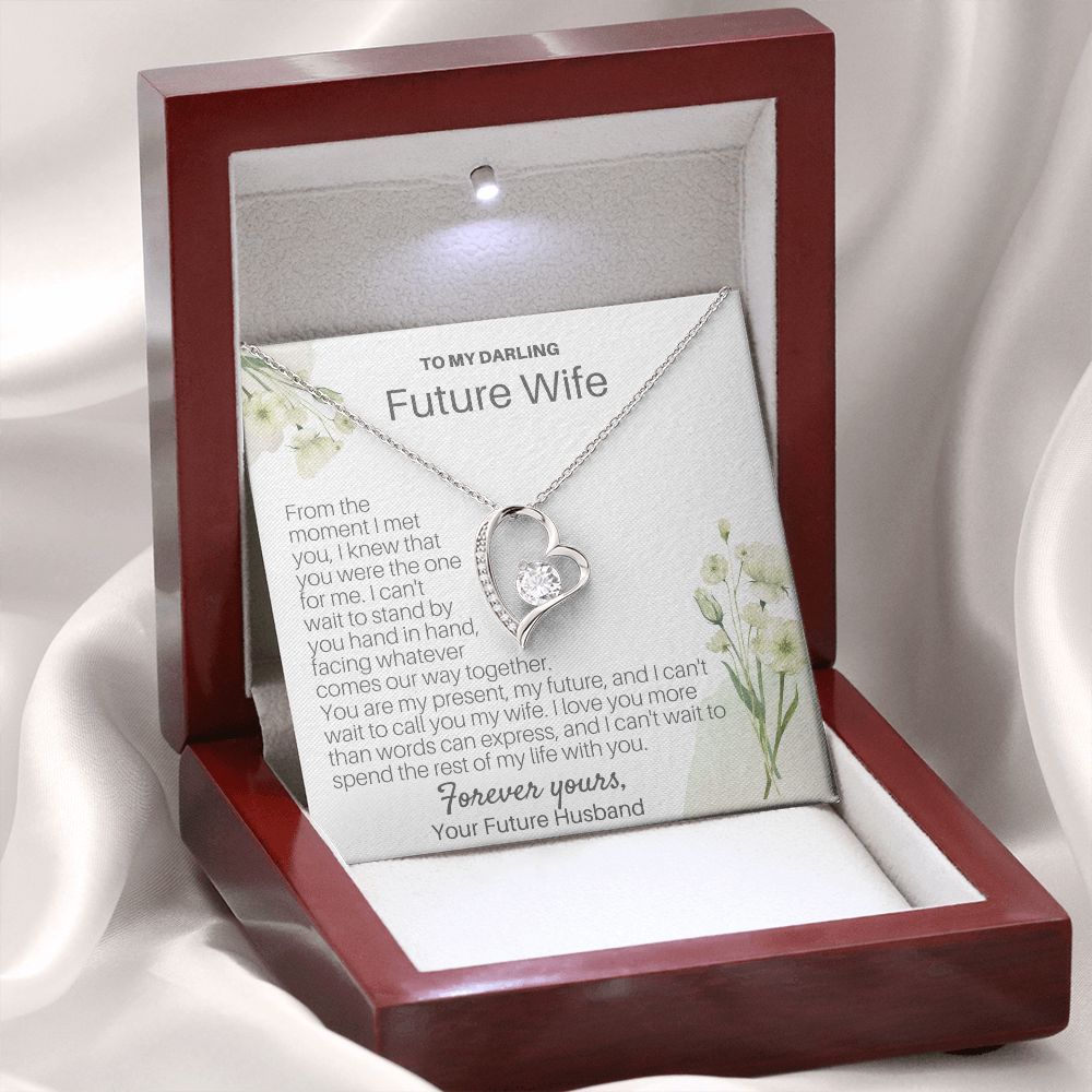 I Can't Wait To Call You My Wife - Forever Love Necklace - Mahogany Box (w/LED0