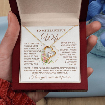 Wife - You Are My Love Story Forever Love Necklace - Gold - Luxury Box (w/LED)Luxury Box (w/LED)