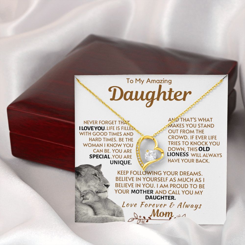 Daughter - Following Your Dreams FL  Necklace - Gold  Luxury Box (w/Led)