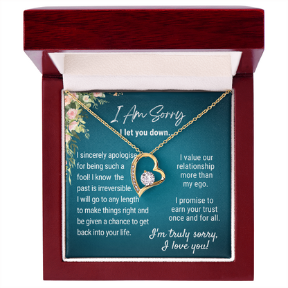 I Promise To Earn Your Trust Once and For All - Forever Love Necklace - 18k Yellow Gold - Mahogany Lux Box (w/LED)