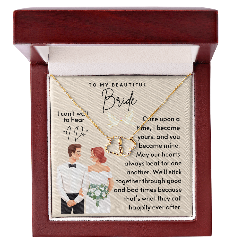 To My Bride - I Can't Wait To Hear "I Do" Everlasting Love Necklace - Mahogany Lux Box (w/LED)