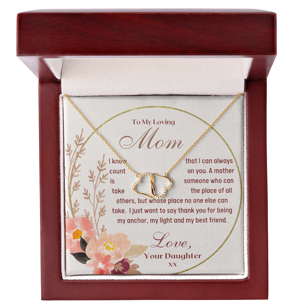 Mom - I Can Always Count On You Everlasting Love Necklace - Mahogany Lux Box (w/LED)