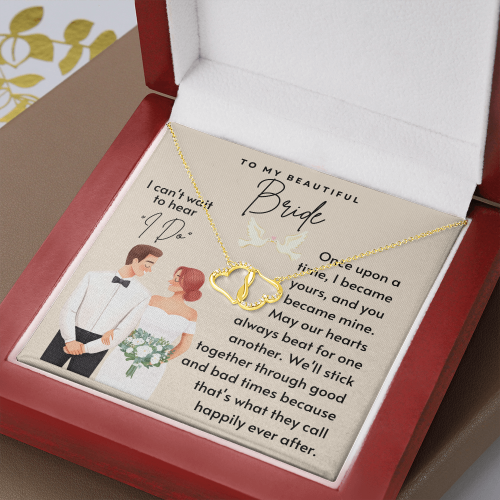 To My Bride - I Can't Wait To Hear "I Do" Everlasting Love Necklace - Mahogany Lux Box (w/LED)