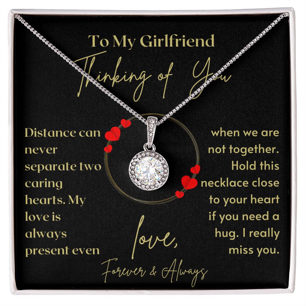 Thinking Of You - Distance Can Never Separate Two Hearts Necklace -Standard Box