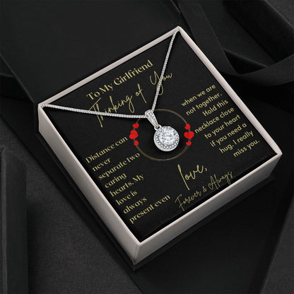 Thinking Of You - Distance Can Never Separate Two Hearts Necklace -Standard Box