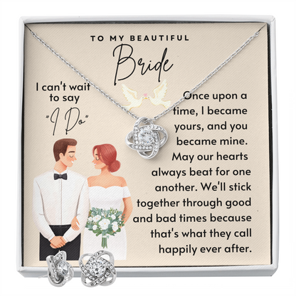 To My Beautiful Bride - Our Hearts Beat for One Another  Necklace  - Standard Box