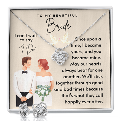 To My Beautiful Bride - Our Hearts Beat for One Another  Necklace  - Standard Box