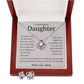 Daughter - Be Brave and Strong - Love Knot Necklace Set - Mahogany Lux box (w/LED)