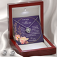 To My Loving Mom -  The Fuel of my Engine Love Knot Necklace & Earrings Set - Mahogany Lux Box (w/LED)