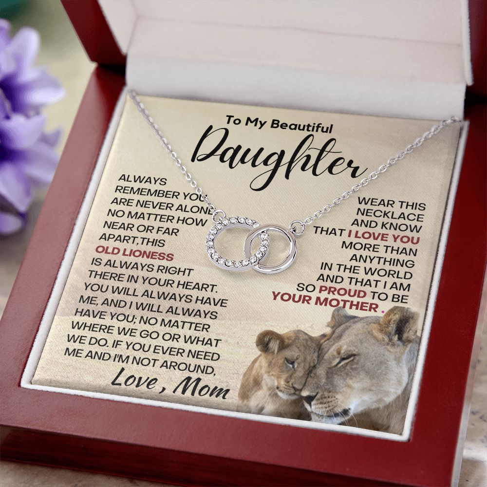 Daughter - You Are Never Alone Perfect Pair Necklace- Luxury Box (w/LED)