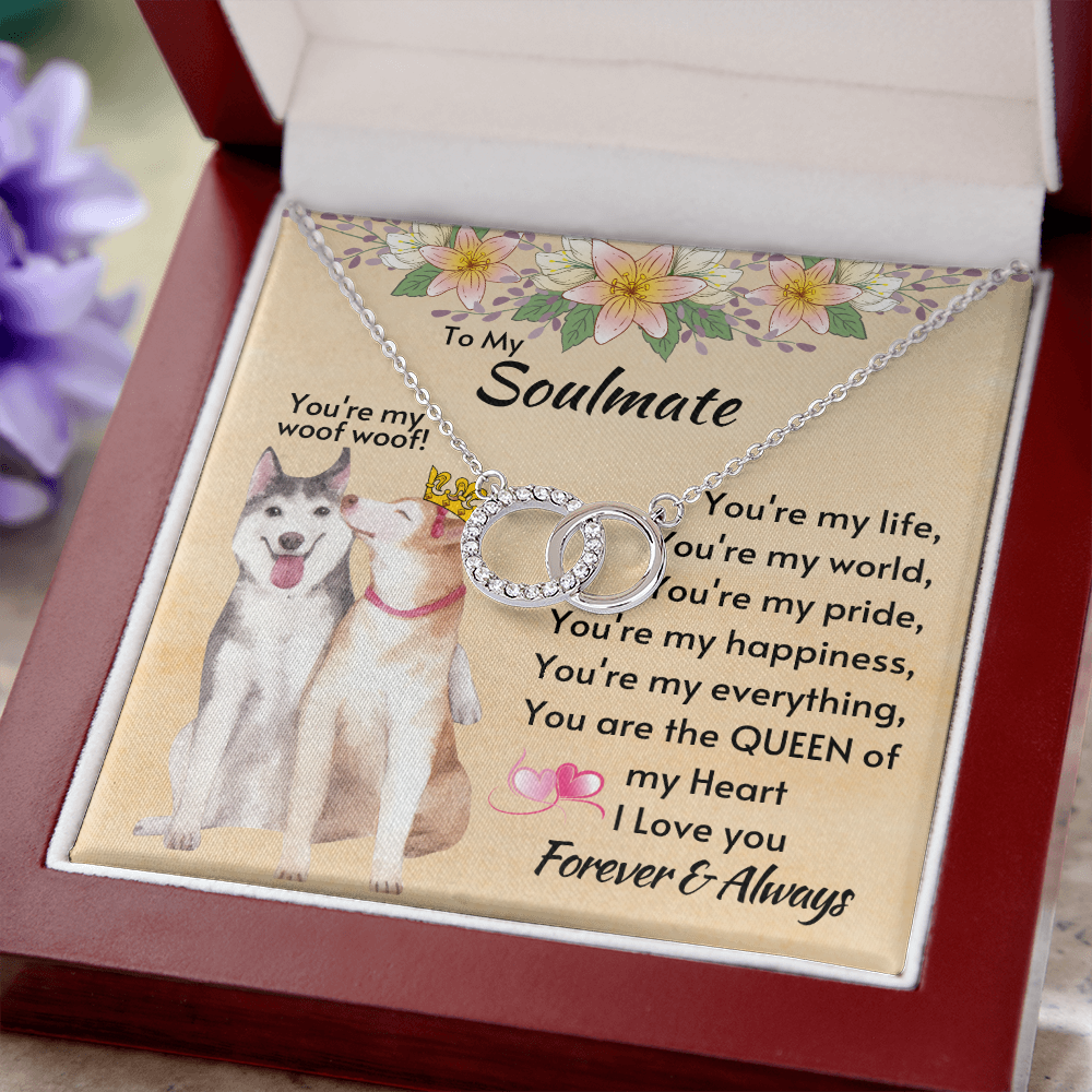 To My Soulmate - You're My Perfect Pair Necklace Mahogany Lux Box (w/LED)