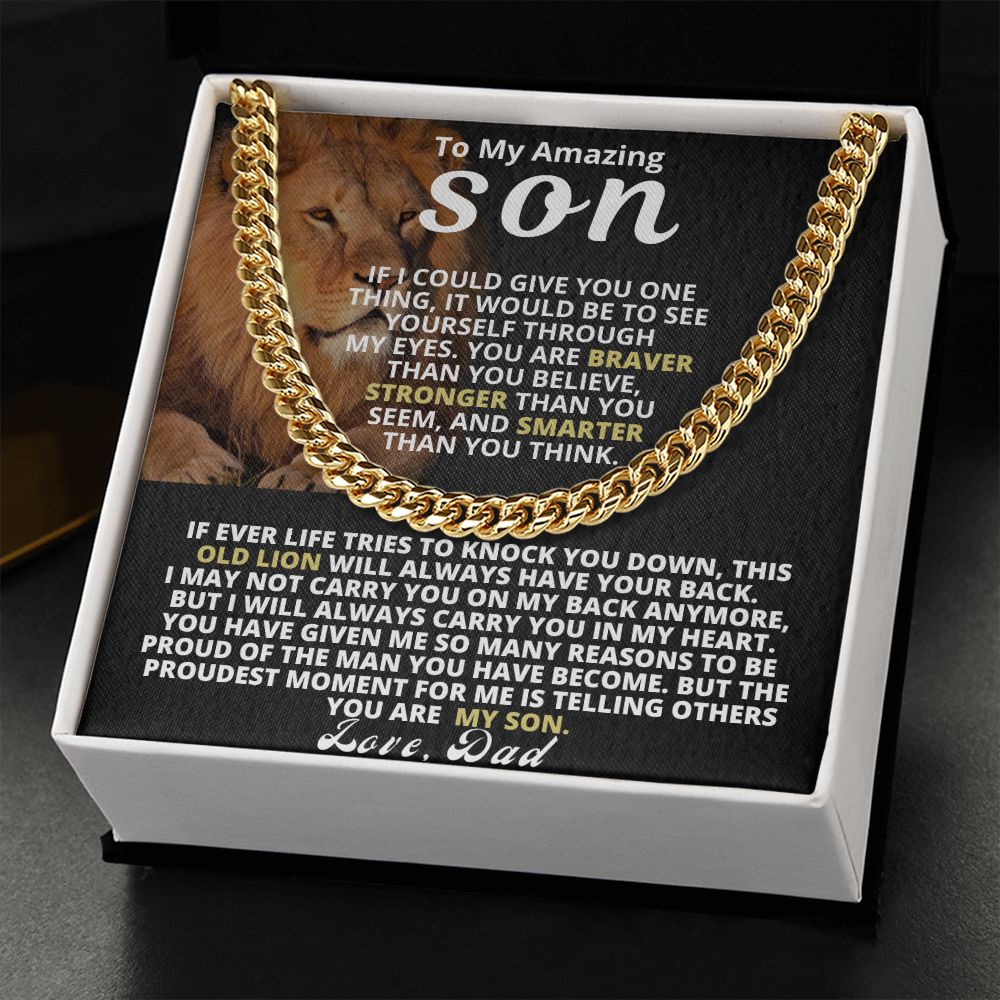 Son - Proud Man Cuban Link Gift Set - Gold - Standard Box