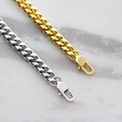 14k white gold and 18k yellow finish Cuban Chain Necklace