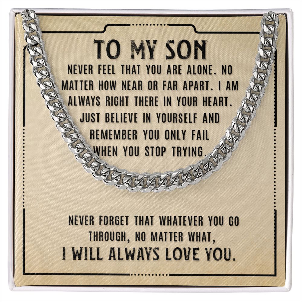 Son - I Am Always Right There in Your Heart Necklace- Silver - Standard Box