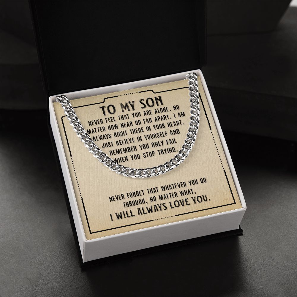 Son - I Am Always Right There in Your Heart Necklace- Silver - Standard Box