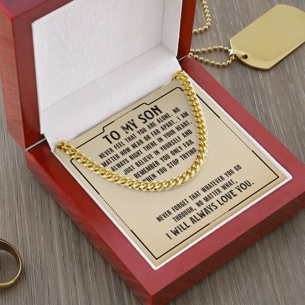 Son - I Am Always Right There in Your Heart Necklace- Gold - Luxury Box