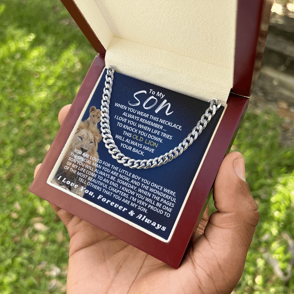Son - You Made Me Proud Cuban Link Chain - Silver - Luxury Box (w/LED)