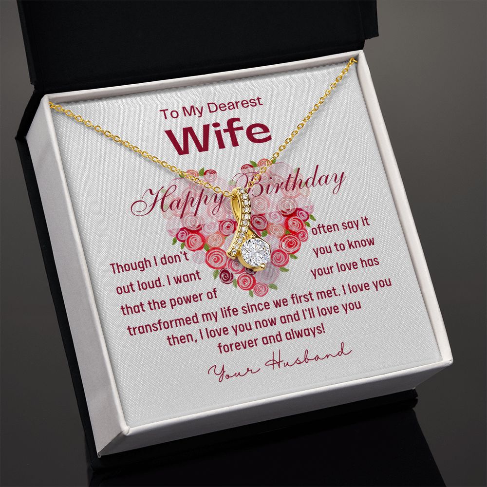 Happy Birthday To My Dearest Wife - Alluring Beauty Necklace - Gold - Standard Box