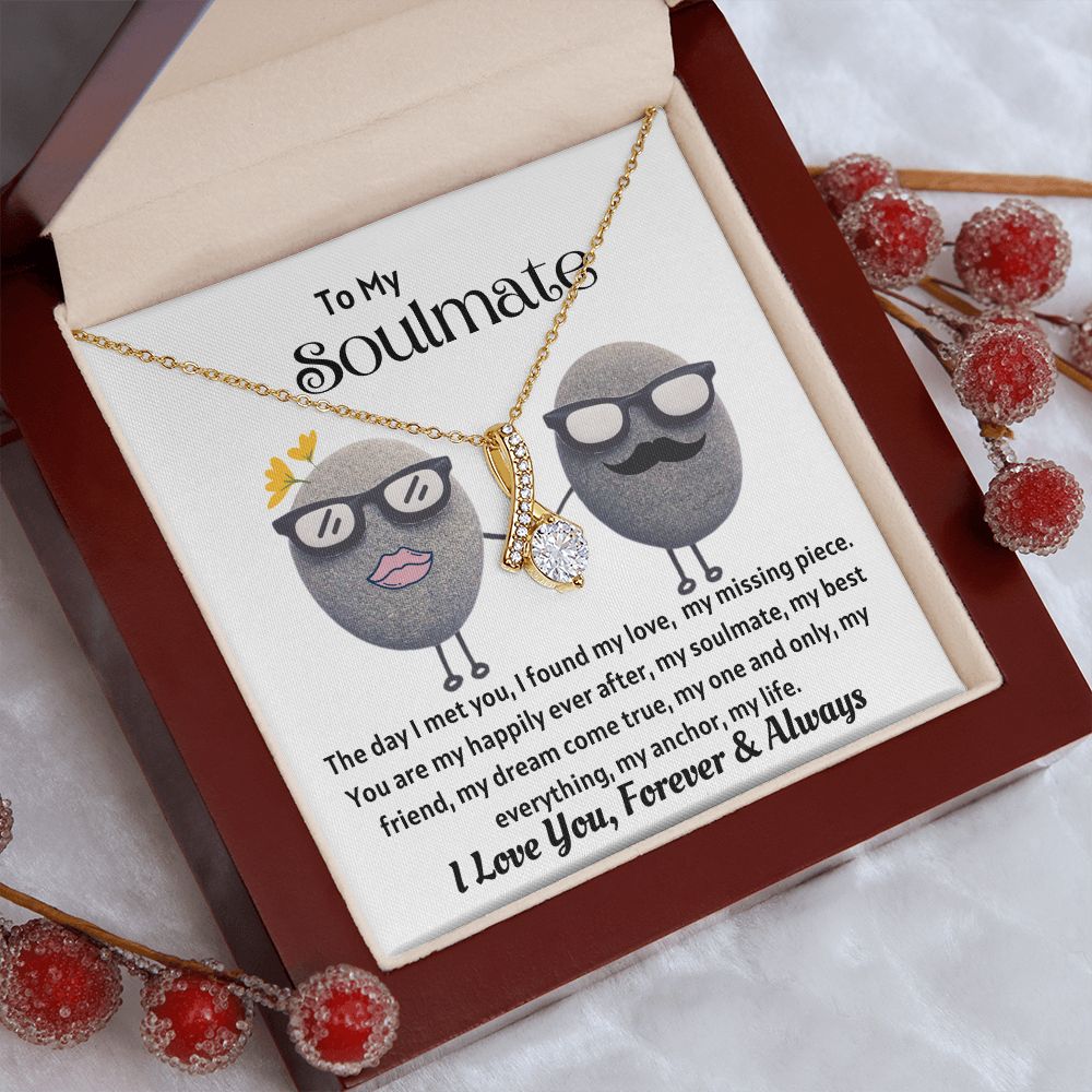 Soulmate - You Are My Happily Ever After - 18k Yellow Gold Alluring Beauty Necklace - Mahogany Lux Box (w/LED)