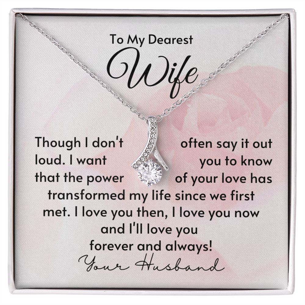 To My Wife - Your Love Has Transformed Me Silver Necklace - Standard Box