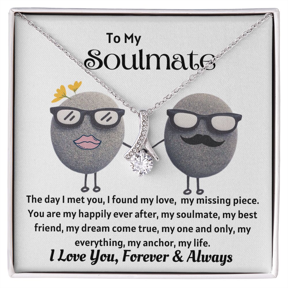 Soulmate - You Are My Happily Ever After - 14k white Gold Alluring Beauty Necklace