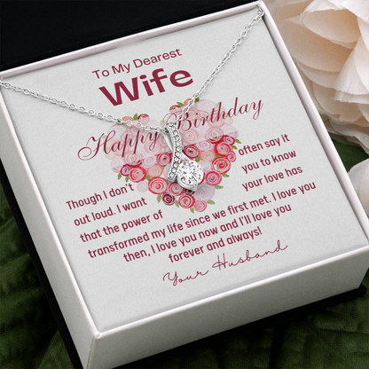 Happy Birthday To My Dearest Wife - Alluring Beauty Necklace - Silver - Standard Box