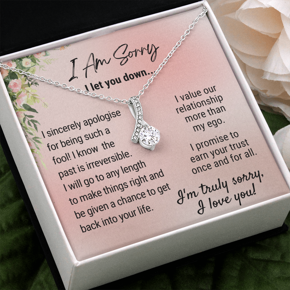 I Am Sorry - I Will Go To Any Length To Make Things Right - 14K White Gold Finish - Standard Box