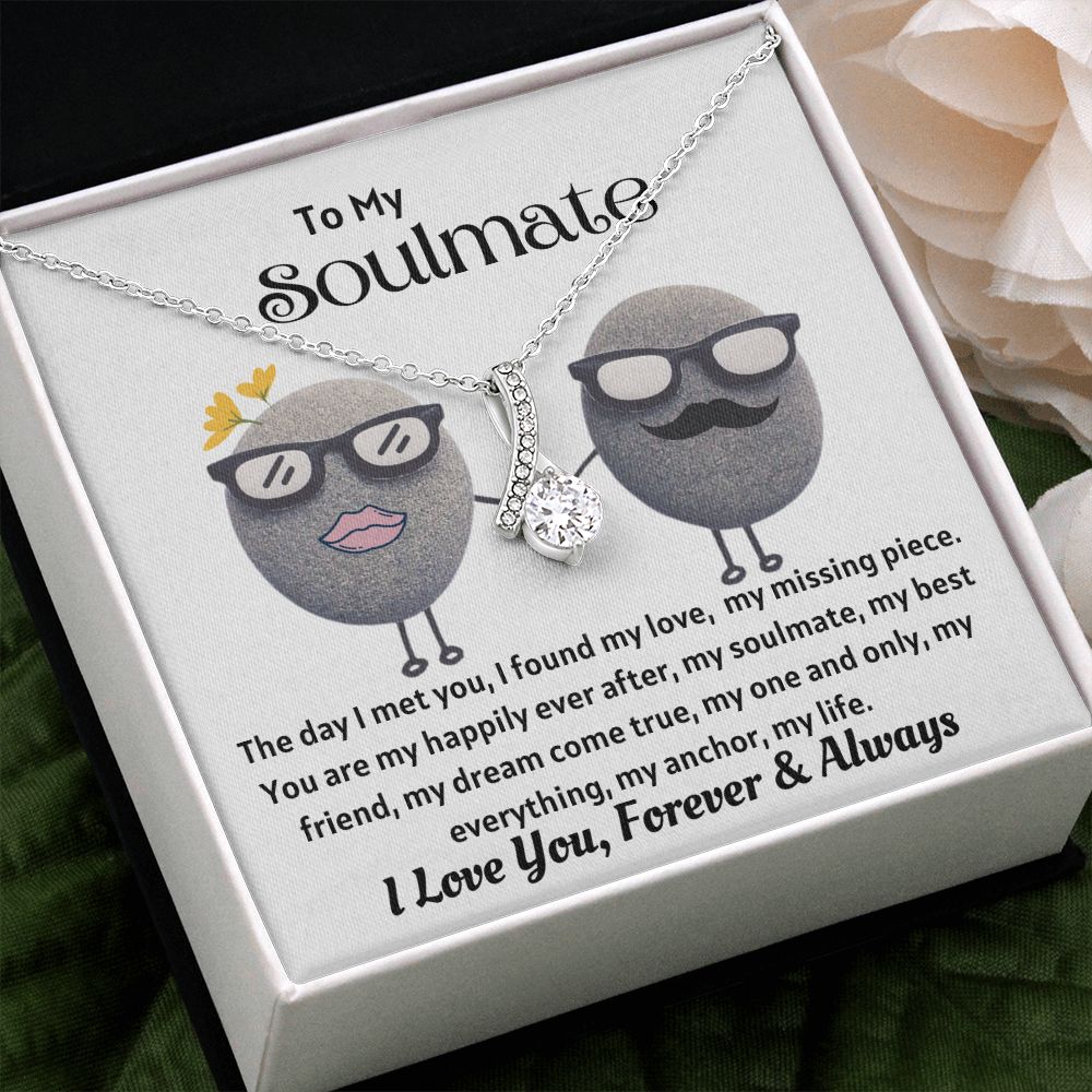 Soulmate - You Are My Happily Ever After - 14k white Gold Alluring Beauty Necklace