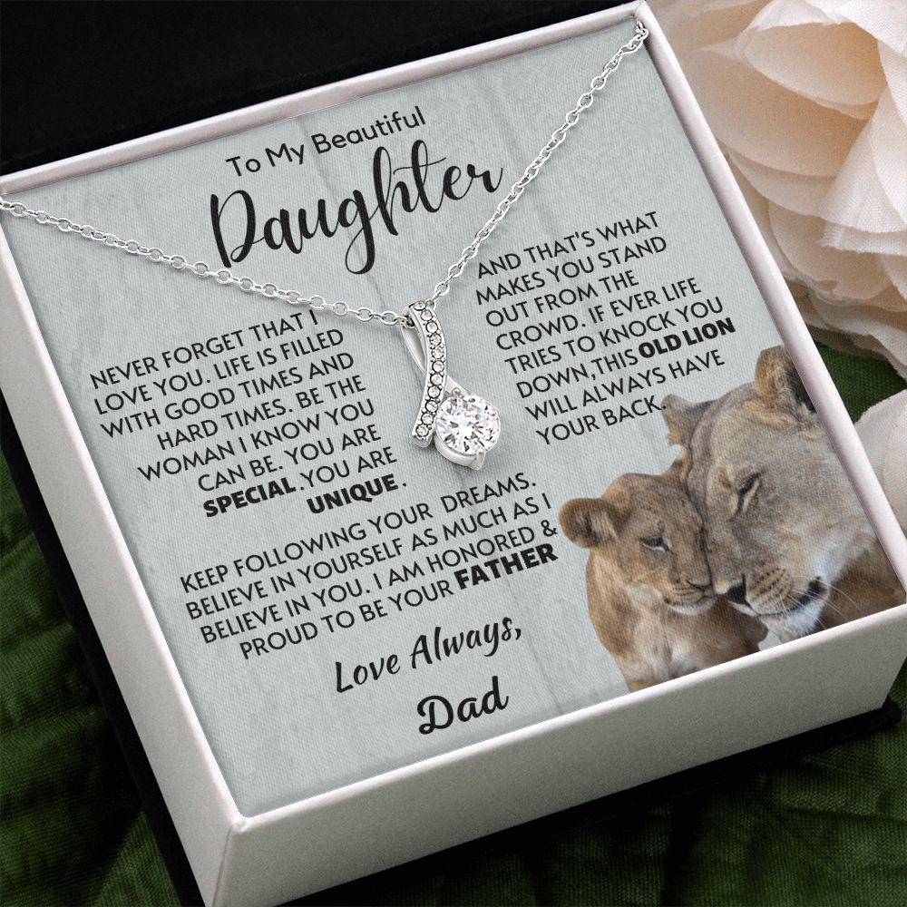 Daughter - Unique Love Knot Necklace - Silver - Standard Box