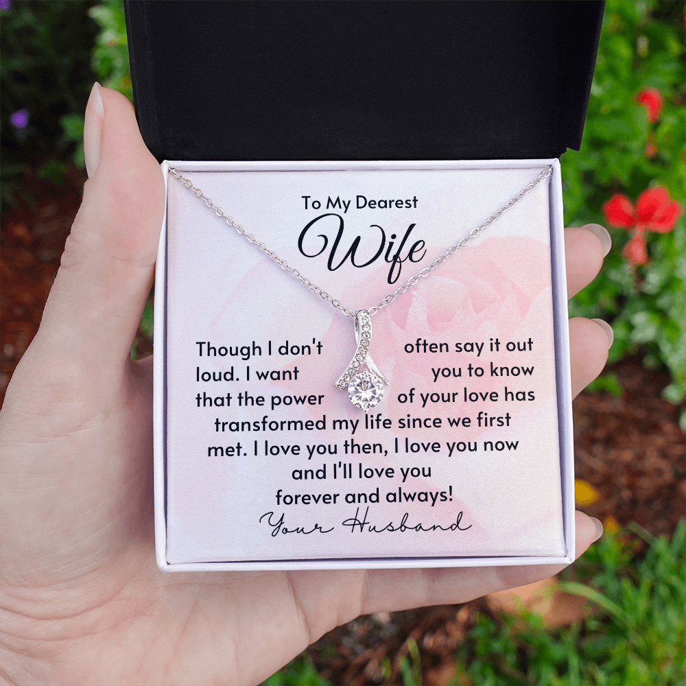 To My Wife - Your Love Has Transformed Me Silver Necklace - Standard Box