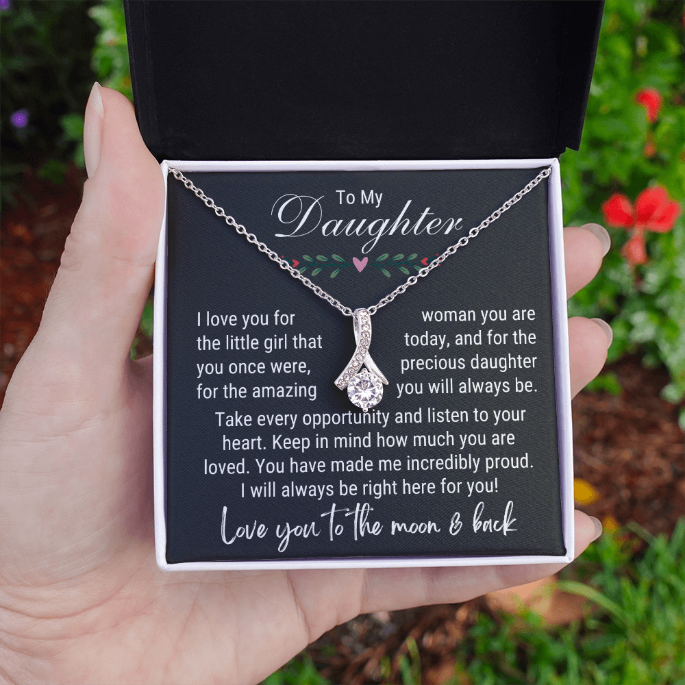 Daughter - I am Incredibly Proud of You white gold Alluring Necklace Standard Box