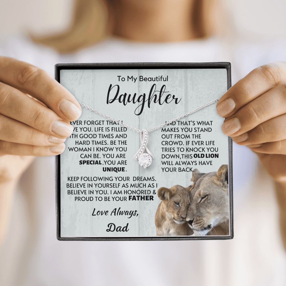 Daughter - Unique Love Knot Necklace - Silver - Standard Box