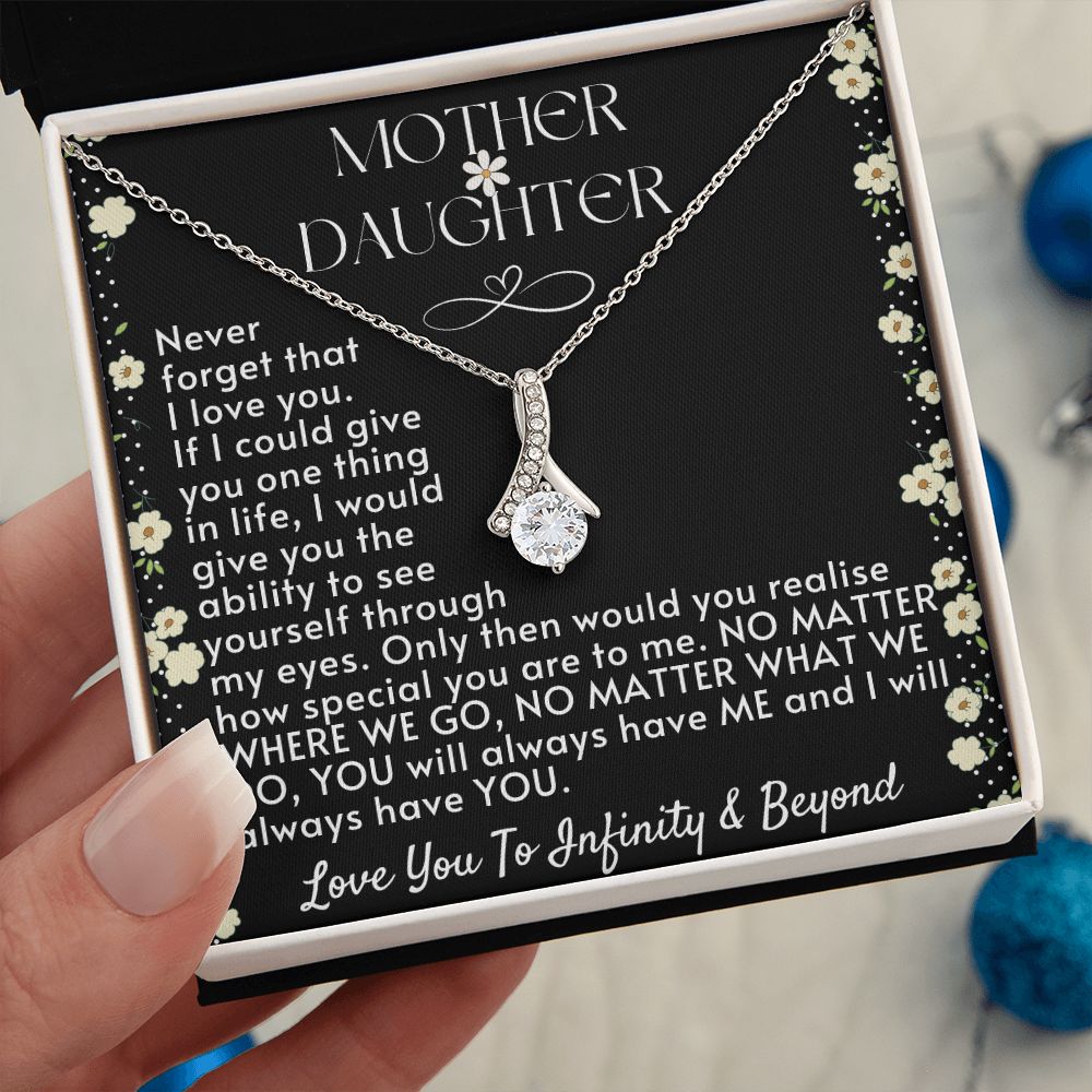 Mother & Daughter - You Will Always Have Me AB Necklace - Silver - Standard Box