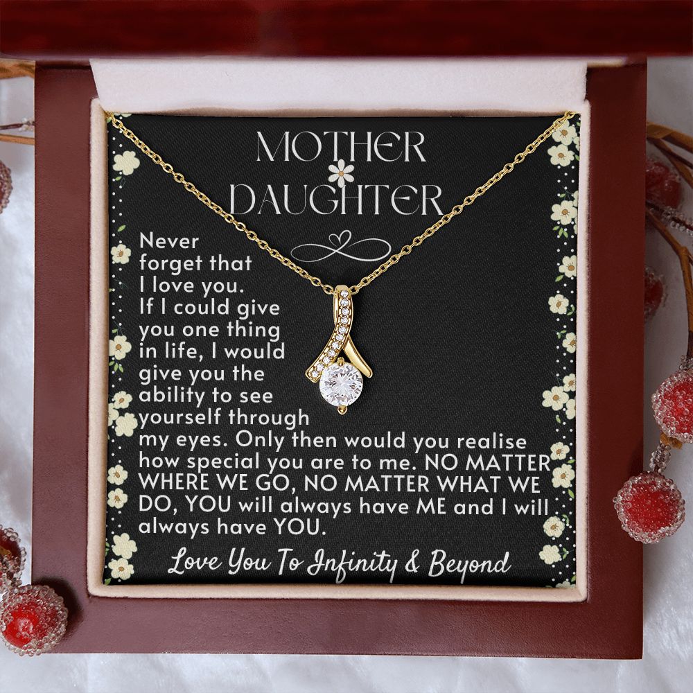 Mother & Daughter - You Will Always Have Me AB Necklace - Gold - Luxury Box (w/LED)