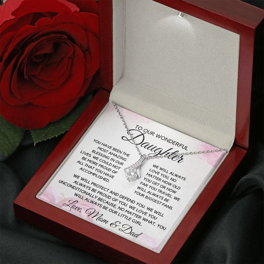 Daughter - The Most Amazing Blessing LK Necklace - Silver - Luxury Box (w/LED)