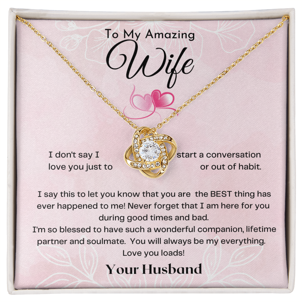 To My Amazing Wife - You Are My Everything 18k Yellow Gold Necklace - Standard Box
