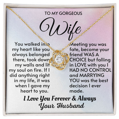 Wife - Meeting You Was Fate LK Necklace - HW002-Gold_Standard Box
