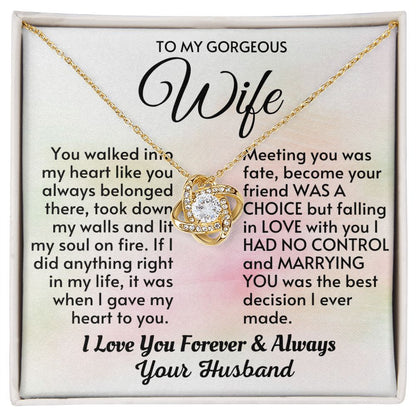 Wife - Meeting You Was Fate LK Necklace - HW001- Gold - Standard Box