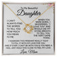 Daughter - I Love You  Necklace - 18k yellow gold Love Knot Necklace - Standard Box