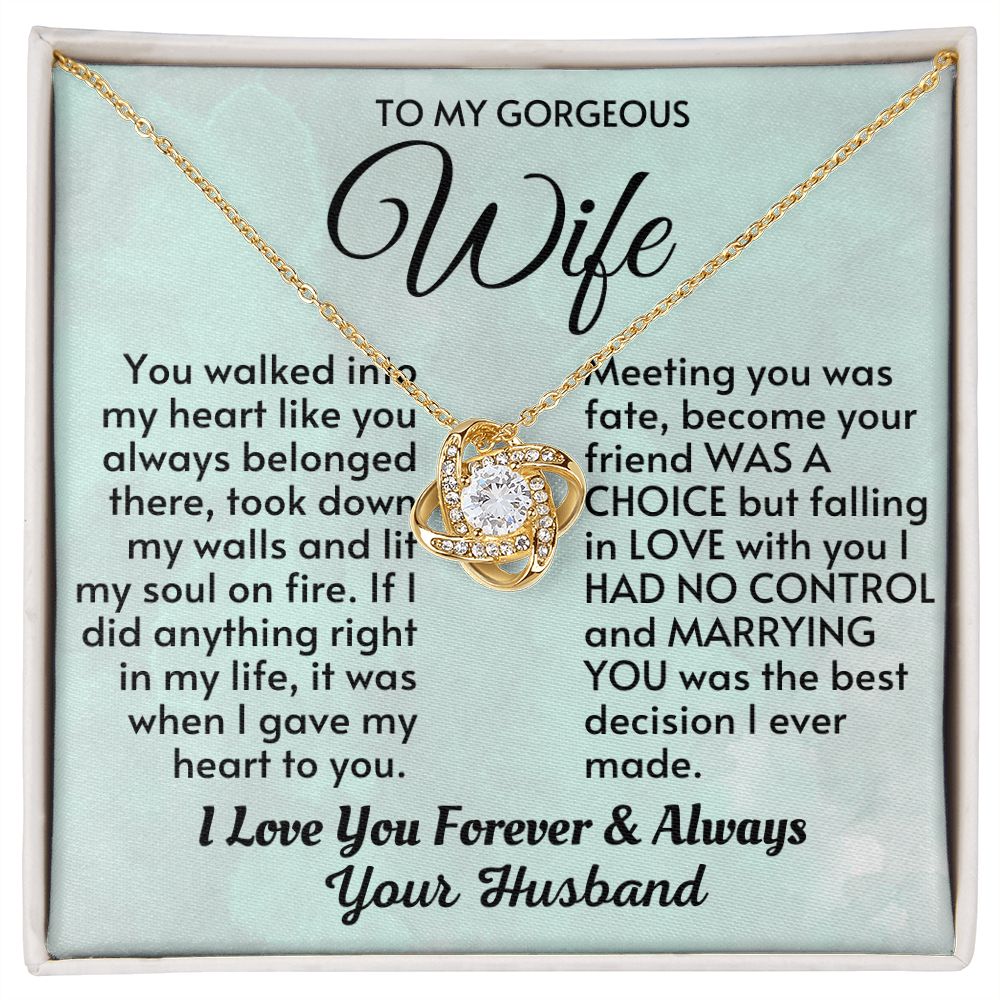 Wife - Meeting You Was Fate LK Necklace - HW003-Gold-Standard Box